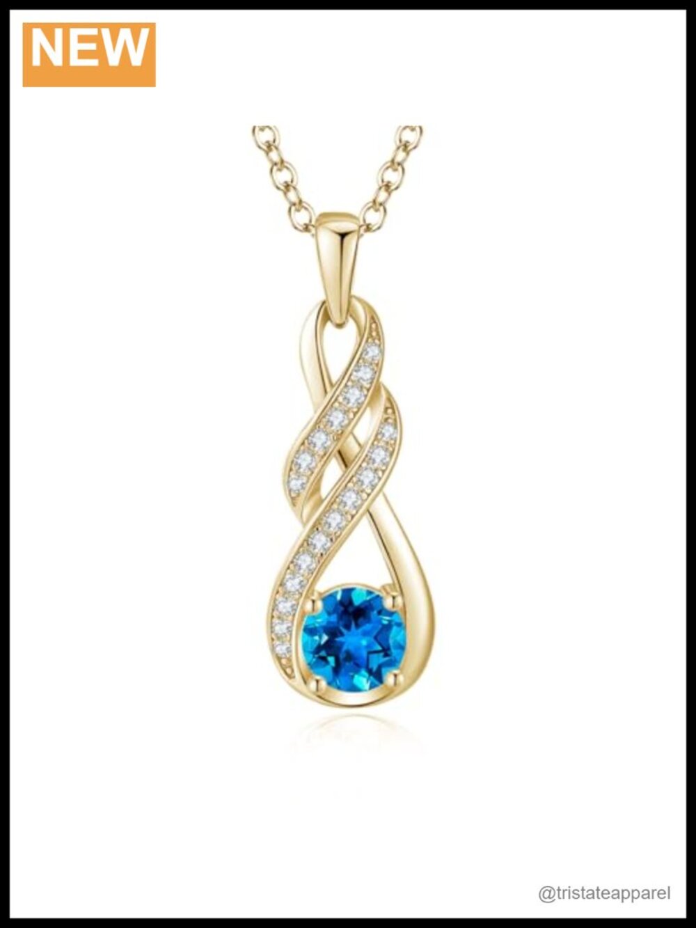 925 Sterling Silver Infinity Birthstone Necklace Pendant Adjustable
